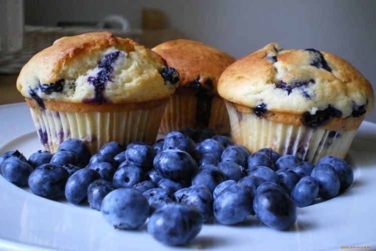Blåbærmuffins med chiafrø Blåbærmuffins med chiafrø