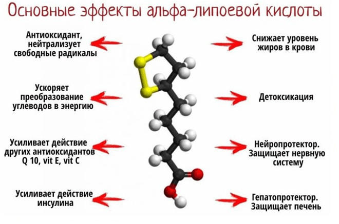 Липоевая кислота - инструкция по применению: показания, противопоказания, побочное действие